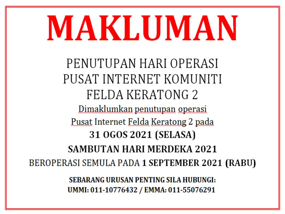 NOTIS CUTI MERDEKA 21